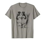 Shetland Sheepdog Dog Sheltie Running Design T-Shirt for Men Women