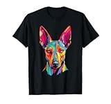 Watercolor Polygon Colorful Pharaoh Hound Dogs T-Shirt, Small