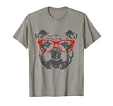 English bulldog with red sunglasses style and design T-Shirt