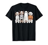Spooky Ghost English Setter Pumpkin Halloween Dog Skeleton T-Shirt