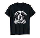 Saint Bernard Face Dog Graphic Art Design Men Women T-Shirt