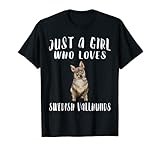 Im Just A Girl Who Loves Swedish Vallhunds Dog Lover Gift T-Shirt