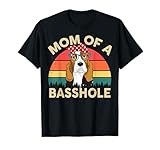 CAT Basset-Hound Gifts Mom Of A Basshole Funny Women's T-Shirt