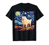 Surreal Starry Night American Eskimo Dog T-Shirt