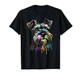 Mini Miniature Schnauzer Face Colorful Dog Art Black Men Women Kids T-Shirt