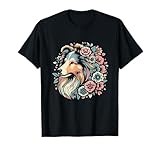 Floral Shetland Sheepdog Dog Flower Sheltie Graphic Design Men Women Girls Kids T-Shirt