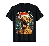 Xmas Black Mouth Cur Dog Tangled Christmas Lights T-Shirt for Men Women Kids