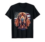 4th Of July US Flag Redbone Coonhound Dog Women Kids Men T-Shirt