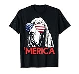 Merica Basset Hound American Flag 4th of July T-Shirt