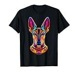 Colorful Pharaoh Hound Face Egyptian Dog Lover Black T-Shirt for Men Women Kids
