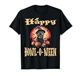 Bouvier Des Flandres Dog Whitch Hat Halloween Pumpkin Spooky T-Shirt