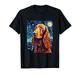 Irish Setter Starry Night Van Gogh Irish Setter Lover Art T-Shirt