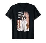 Saint Bernard Dog American Flag St. Bernard T-Shirt