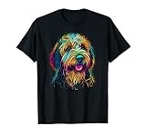 Labradoodle Colorful Abstract Line Art T-Shirt