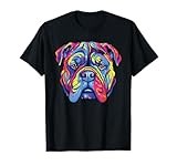 Watercolor Colorful Alapaha Blue Blood Bulldog Dog T-Shirt