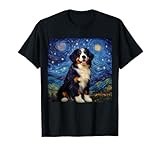 Surreal Starry Night Bernese Mountain Dog T-Shirt