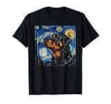 Rottweiler Dog Van Gogh Style Starry Night T-Shirt for Men Women Girls Kids