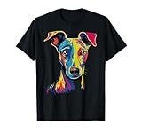 Funny Whippet Dog Mom or Dad Colorful Puppy Art Lover Black T-Shirt