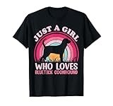 Vintage Retro Just A Girl Who Loves Bluetick Coonhound T-Shirt