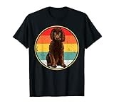 Vintage Retro Sunset Irish Water Spaniel Dog T-Shirt