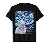Samoyed Dog Starry Night Painting T-Shirt