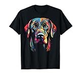 Labrador Retriever Colorful Dog Face Funny Lab Lover Black T-Shirt
