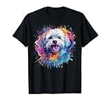 Colorful Maltese Splash Art Dog T-Shirt