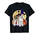 Wire Fox Terrier Cute Dog Halloween Witch Pumpkin T-Shirt