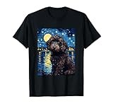 Portuguese Water Dog Starry Night Van Gogh T-Shirt