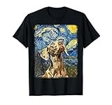 Weimaraner Dog Starry Night Painting T-Shirt for Men Women Kids