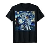 Surrealism Starry Night Australian Shepherd dog T-Shirt
