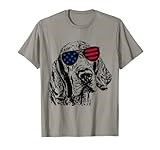 Bracco Italiano Dog 4th July America USA Flag T-Shirt