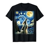 Afghan Hound Dog Art Van Gogh Starry Night Afghan Hound T-Shirt