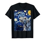 Irish Wolfhound Dog Starry Night Painting T-Shirt for Men Women Kids