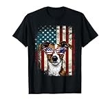 Patriotic Jack Russell Terrier American Flag 4th of July T-Shirt