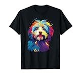 Watercolor Colorful Havanese Dog T-Shirt