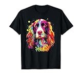 Watercolor Colorful English Springer Spaniel Dog T-Shirt