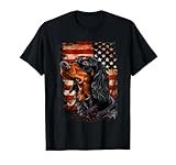 Gordon Setter American Flag T-Shirt for Women Kids Men