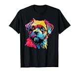 Watercolor Colorful Border Terrier Dog T-Shirt