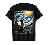 Doberman Pinscher Canine Art Van Gogh Starry Night Doberman T-Shirt