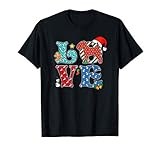 I Love Dog Lakeland Terrier Christmas T-Shirt for Men Women Kids