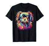 Watercolor Colorful Tibetan Spaniel Dogs T-Shirt