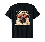 Pug Dog Sunglasses Men Women Girls Kids T-Shirt