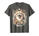German Spitz Dog Summer Wildflowers Artwork T-Shirt