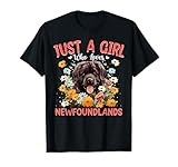 Just A Girl Who Loves Newfoundland Dog Women and Girls T-Shirt