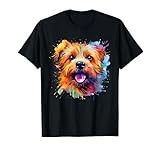 Norfolk Terrier Portrait | Portrait Colour Artwork T-Shirt