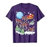 Norwegian Elkhound Reindeer Christmas Dog Riding Santa T-Shirt