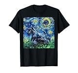 Scottish Terrier Starry Night Scotty Dog Art by Aja T-Shirt