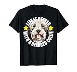 Life Is Better With a Bearded Collie Cute Puppy Dog Lover Men Women Girls Kids T-Shirt