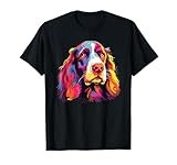 Watercolor Colorful Welsh Springer Spaniel Dog T-Shirt